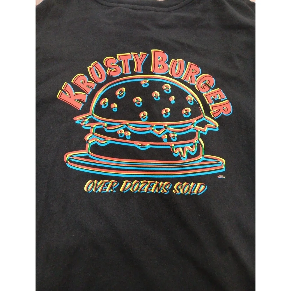 Adidas X The Simpsons Shirt Men's XL Krusty Burger Long Sleeve Tee‎ Black 2512